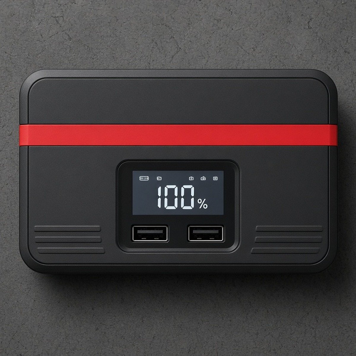 APM Starthilfe mit Ladestandsanzeige 100 Prozent und zwei USB-Ports